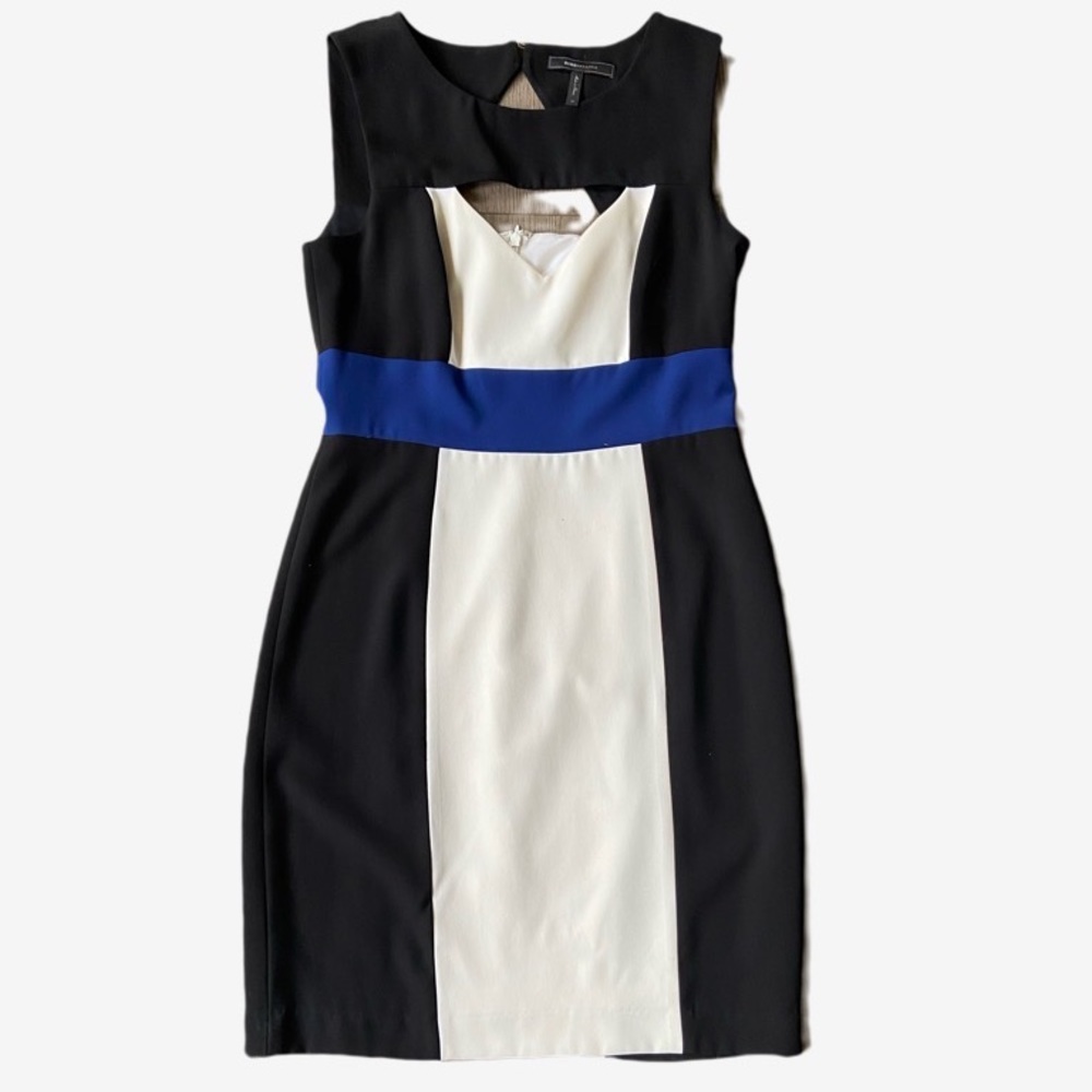 BCBG Black & Blue Color Blocked Dress